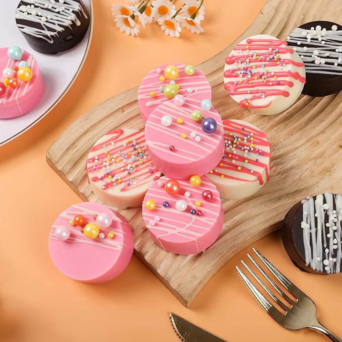 3Pcs Cake Puck Mold Set,2 Different Sizes Chocolate Covered Cake Silicone Molds, 24-Cavity&12-Cavity Round Cake Pop Molds with 2 Spatulas for DIY Cake Cores, Chocolate Desserts,Cakepucks