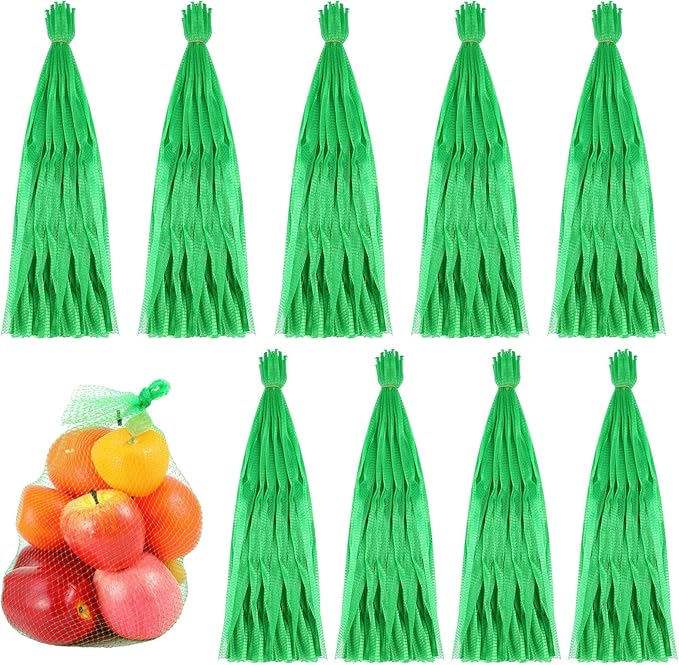 Windyun 1000 Pcs 20 Inch Mesh Produce Bags Reusable Nylon Netting Bulk, Fits Storage Egg Vegetable Seafood Fruits Grocery Bags (Green)