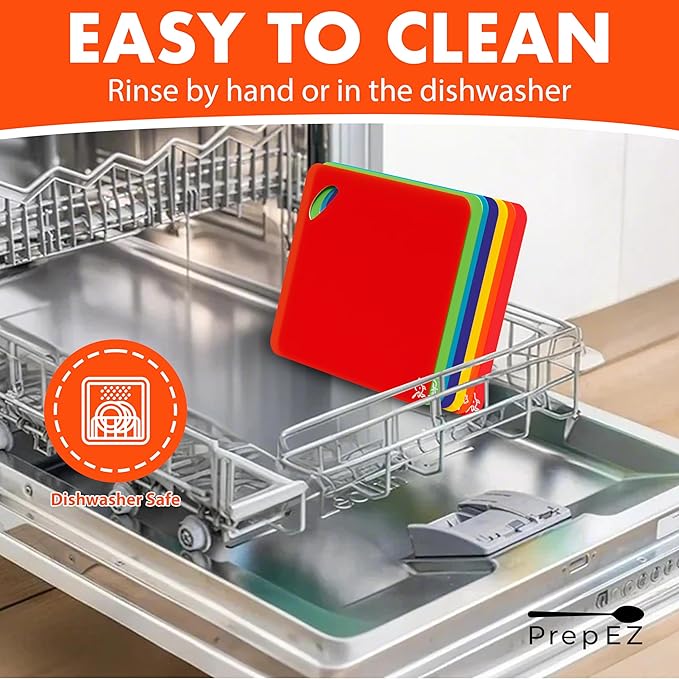 Cutting Boards for Kitchen – Bamboo Cutting Board with 7 Color-Coded Chopping Mats + Bonus Wood Cutting Board – Knife-Friendly & Dishwasher Safe Wooden Cutting Boards for Kitchen.