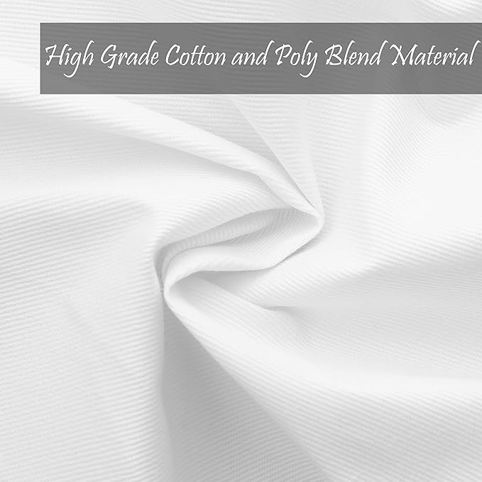 Kitchen Cloth Napkins 12 Pack 18X18 Inches Cotton Blend Soft Fabric with Hemmed Edges, White Dinner Napkins Washable Reusable Durable Linen Napkins for Parties Table Setting Decor (White) by PERLLI