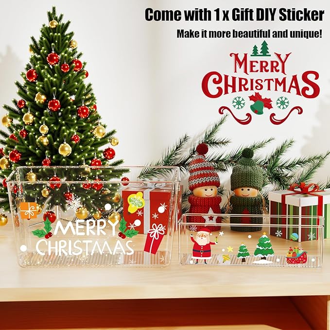 6 Pack Clear Plastic Storage Bins, Pantry Organization and Storage Bins for Kitchen-Fridge Organizer, Pantry Storage Containers, Cabinet Organizers