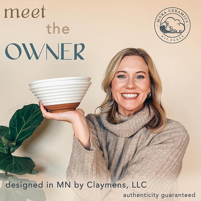 MORA Ceramic Ramen Bowl Set of 2, 45oz - Great for Pho, Miso Udon Soup, Instant Noodles, Serving, Thai or Asian Food - Microwave Safe Large Japanese Noodle Bowls, Modern Kitchen - Vanilla White