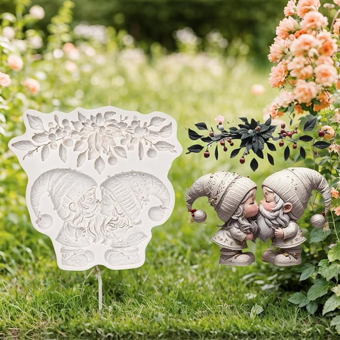 (Four-piece set) Santa Claus, cartoon mushroom cottage, floral door decoration, DIY silicone mold, cake chocolate mold wedding cake decoration tool soft cake