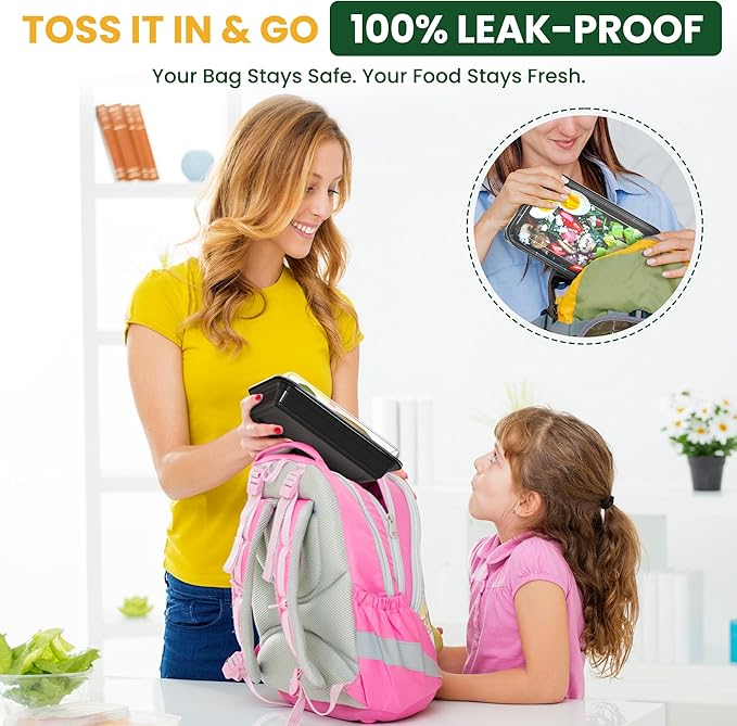 32oz Meal Prep Containers [50-Pack], Reusable Bento Box with Easy-Snap Leakproof Lids - Microwave, Dishwasher & Freezer Safe Food Storage, BPA-Free Plastic Lunch Containers (Black)