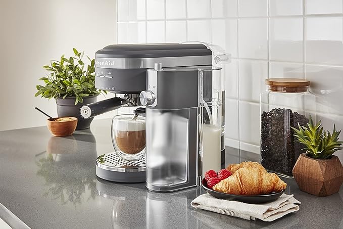 KitchenAid Semi-Automatic Espresso Machine and Automatic Milk Frother Attachment - KES6404