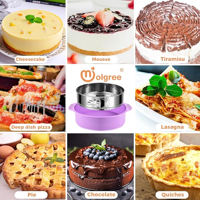 304 Stainless Steel Springform Pan 9 Inch Nonstick, Leakproof Cheesecake Pan with Removable Bottom, 9 Spring Form Pans for Cheesecake with Protector, 9 Inch Springform Cake Pans with 50Pcs Parchment