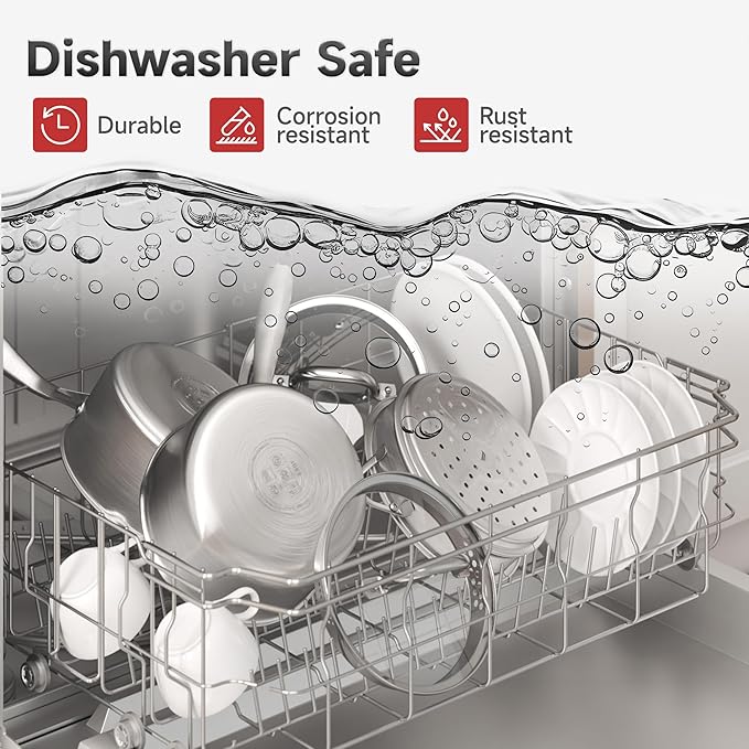 1.5 Quart Stainless Steel Saucepan with Glass Strainer Lid, Thicken Tri-ply Full Body, Multipurpose Sauce Pot with Two-Size Drainage Holes Lid, Perfect For Boiling Gravies, Pasta, Noodles