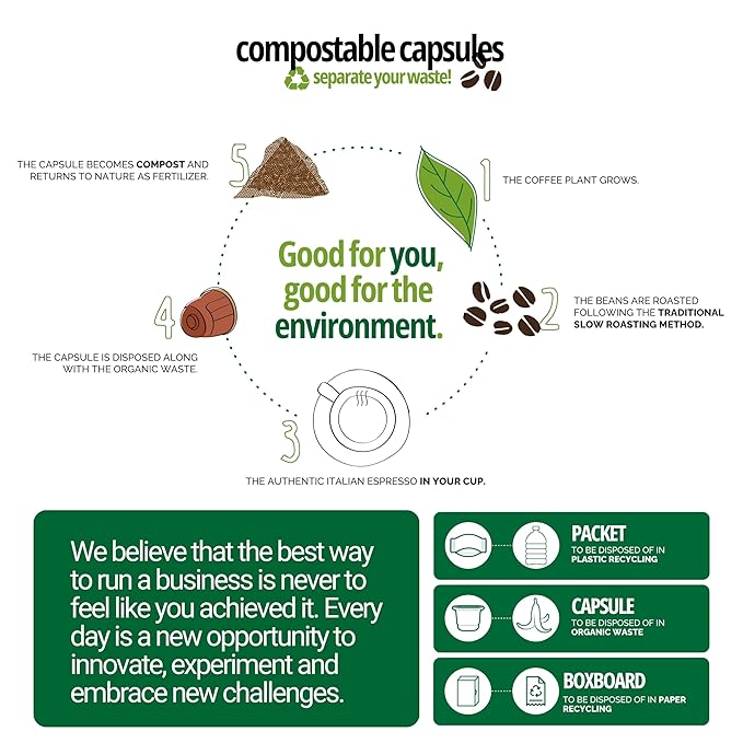 Caffe' Vergnano 1882 Medium Roast Arabica Robusta Espresso Original Line Machine Compatible Capsules, Single-Serve Italian Coffee for Nespresso Machines, Intensity 4/10, Oro, 50 Ct