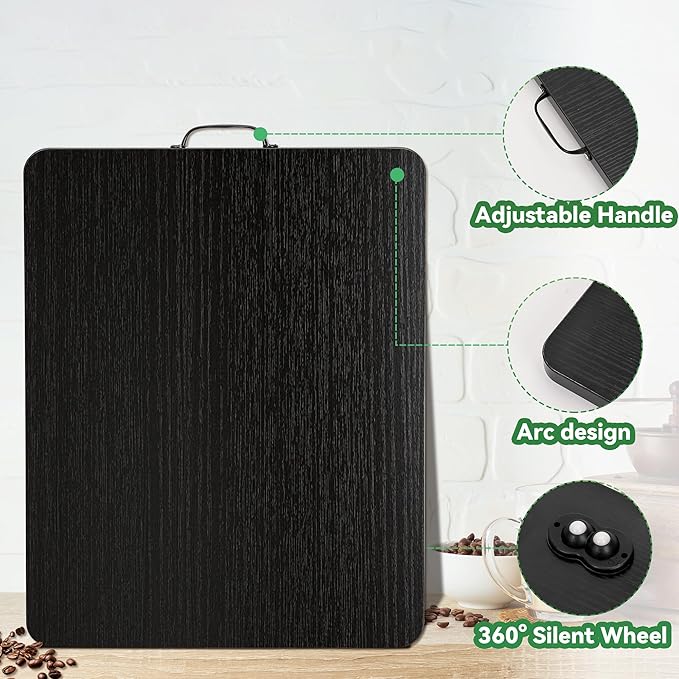 Appliance Slider, Sliding Tray for Coffee Maker, Coffee Pot Slider for Countertop, 360° Rolling Tray Appliance Slider for Kitchen Appliances- Black (12.5” X 16”)