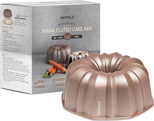 INARA 10 Cup Fluted Tube Cake Pan Nonstick, PFOA Free Fluted Cake Pan for Baking, Pound Cake Mold for Oven, Cake Molds And Cake Pans, Tube Mold, Pound Tin