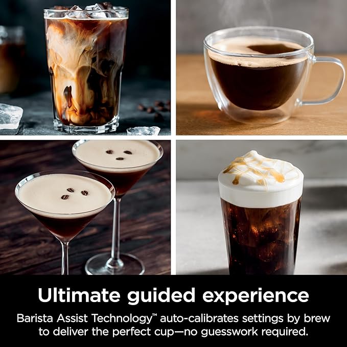 Ninja Luxe Café 3-in-1 Espresso, Drip Coffee and Cold Brew Machine | Intergrated Coffee Grinder, Milk Frother, Assisted Tamper & Built-In Espresso Accessory Storage | Stainless Steel | ES601