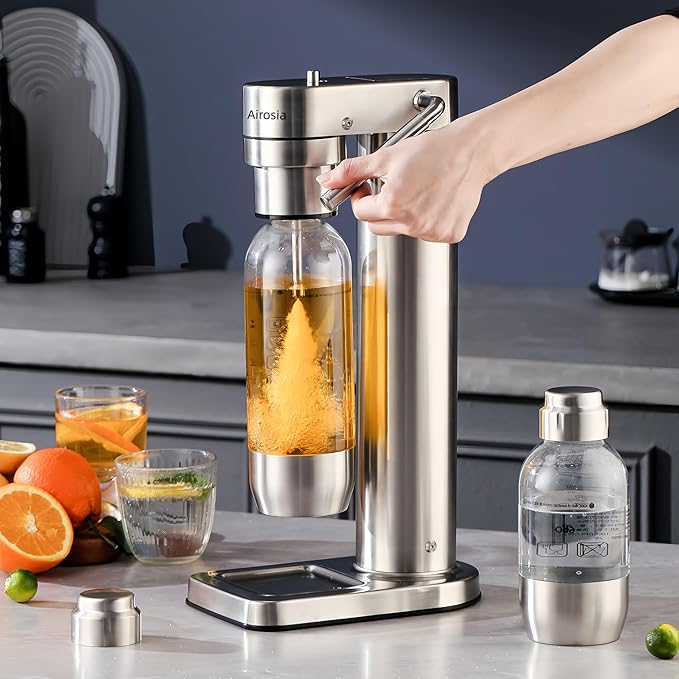 Sparkling Water Maker - 304 Stainless Steel Soda Maker, Multi-Beverage Compatibility & Enhanced Bubbles, Ideal for Homemade Diy Carbonated Water Machine(CO2 Carbonator NOT Included)
