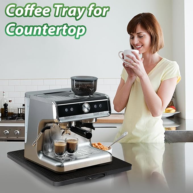 Appliance Slider, Sliding Tray for Coffee Maker, Coffee Pot Slider for Countertop, 360° Rolling Tray Appliance Slider for Kitchen Appliances- Black (9.5” X 14”)