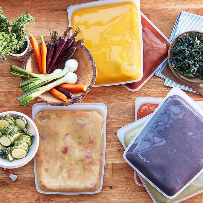 Stasher Premium Silicone Reusable Food Storage Half Gallon Bag, Pink, Microwave, Sous Vide, Dishwasher, Oven and Freezer Safe, BPA Free, Leak-free, Eco-friendly, 64 Oz