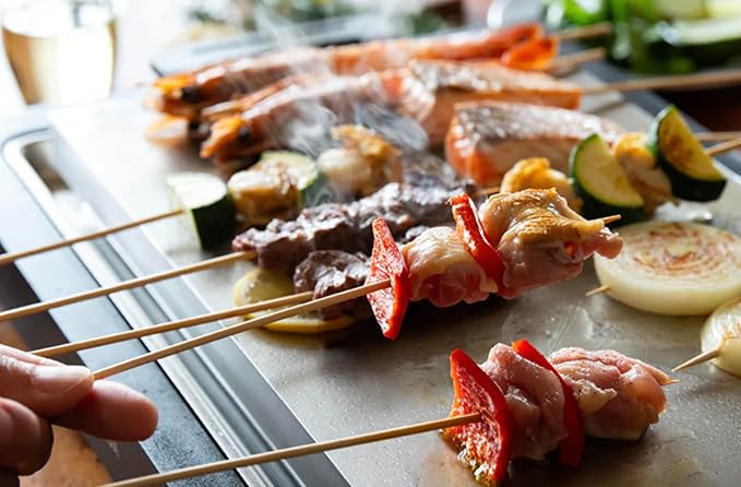 BALMUDA The Teppanyaki | 6.6mm Cladding Plate Hot Plate with Precise Temperature Control (320°F–430°F) | 360° Cooking Design | Perfect for Steak, Okonomiyaki, Crepes, and More