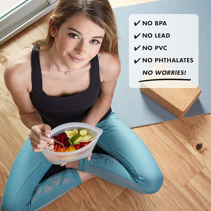 Zip Top Reusable Food Storage Bags | Sandwich Bag [Lavender] | Silicone Meal Prep Container | Microwave, Dishwasher and Freezer Safe | Made in the USA