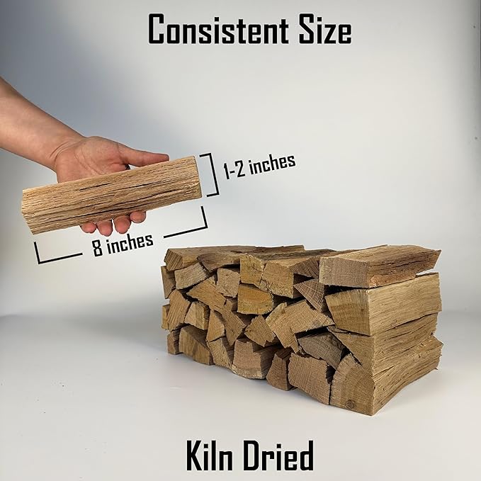 Pizza Oven Wood Kiln Dried Mini Split Hickory 8" inch Long for Cooking,Pizza Wood for Grilling or Smoking 1,248 cu. in. of Hickory