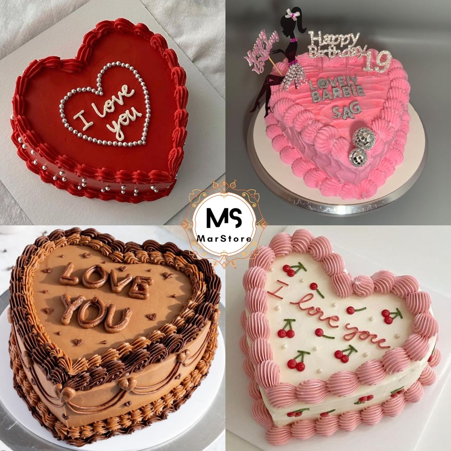 Heart Shaped Cake Pans 8 Inch – Set of 2 Nonstick Silicone Heart Cake Pan for Baking, Oven & Microwave Safe Molds – Durable, Easy-Clean Matte Surface - Grade Novelty Shaped Cake Pans (Grey)