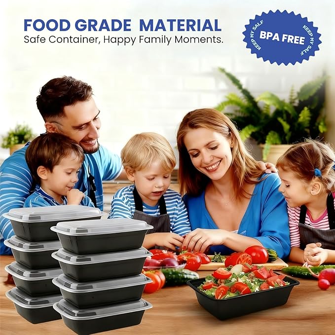 38oz Meal Prep Containers 15 Pack, BPA Free Food Storage Containers with Lids Reusable Stackable, Microwave/Dishwasher/Freezer Safe To Go Food Containers