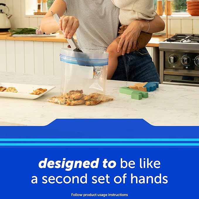 Ziploc Gallon Food Storage Freezer Bags, New Stay Open Design with Stand-Up Bottom, Easy to Fill, 28 Count