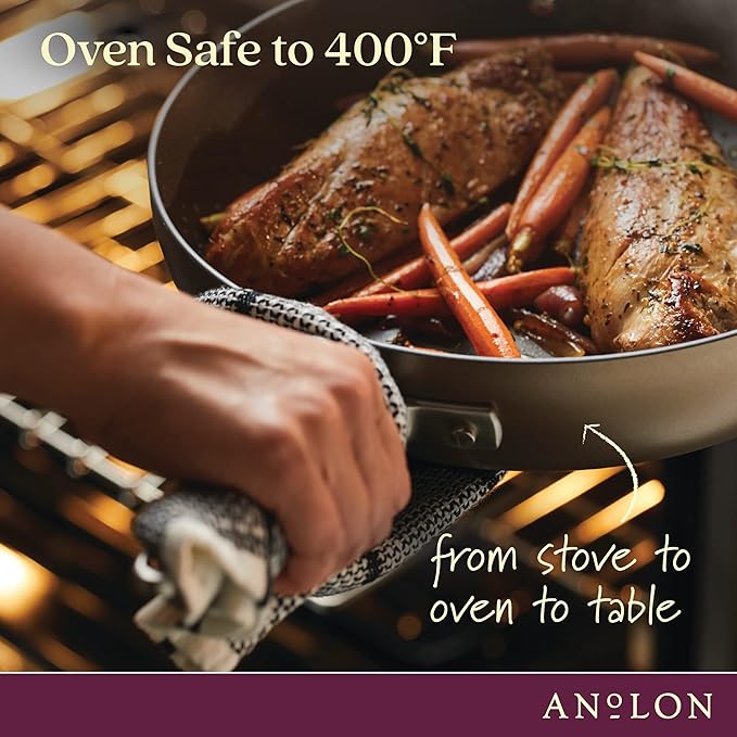 Anolon Advanced Home Hard-Anodized Nonstick Tapered Sauce Pan/Saucepot, 4.5-Quart (Bronze)
