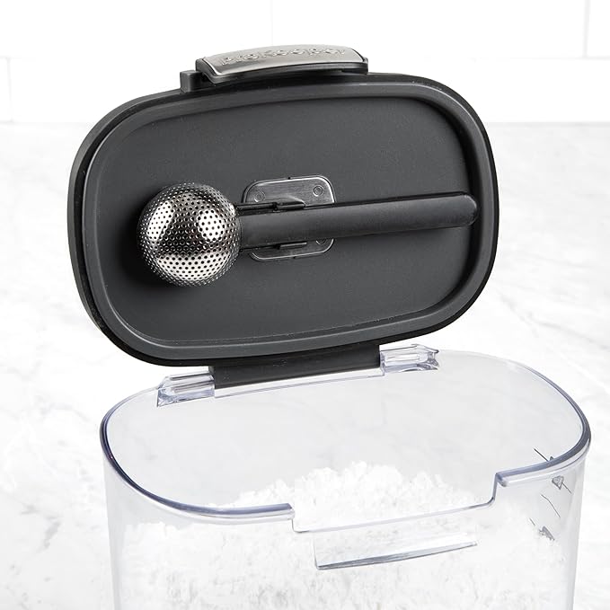 ProKeeper+ Airtight Food Storage Container Set – Clear Plastic Flour and Sugar Canister Set with Magnetic Accessories for Kitchen Organization (Black, 9-Piece)