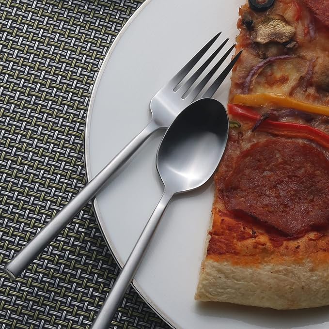 Alata Potter 20-Piece Forged Silverware Set, Service for 4 – Premium Stainless Steel Flatware Set, Modern Design with Satin Finish, Ideal for Home, Kitchen, Party, Camping