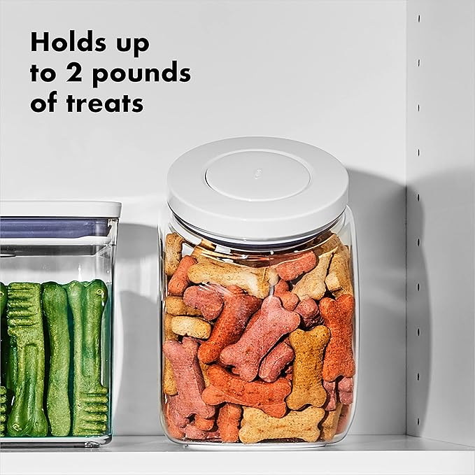 OXO Good Grips Pet POP Container – 3.0 Qt/2.8 L | Ideal for up to 2lbs of treats | Airtight Dog and Cat Food Storage Container | BPA Free