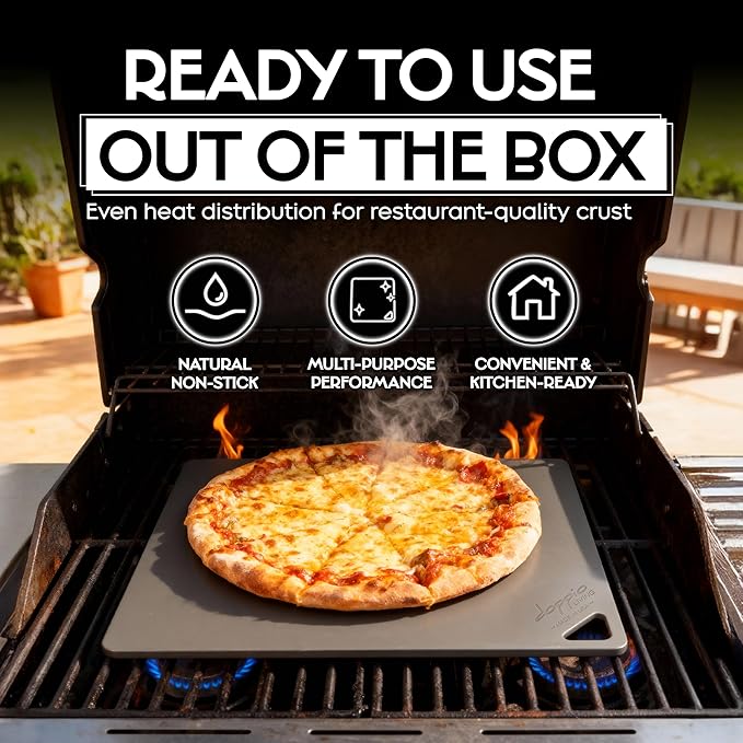 Pizza Steel for Oven (16" x 14.25") | Pre-Seasoned Baking Steel for Bread, Pizza, Sourdough & More | Premium Quality Crust at Home | Use in Oven, Grill, BBQ | Made in the USA