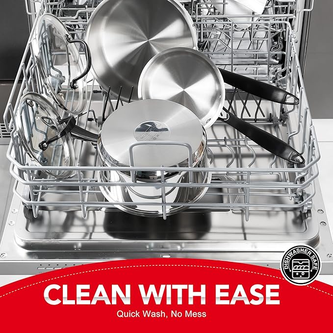 MICHELANGELO Tri-Ply Stainless Steel Saucepan with Lid 6 Pcs, Stainless Steel Sauce Pans with Cool Handle, 6 Pcs Multipurpose Sauce Pots Set for Kitchen Cooking, Induction Compatible, 1QT & 2QT &3QT