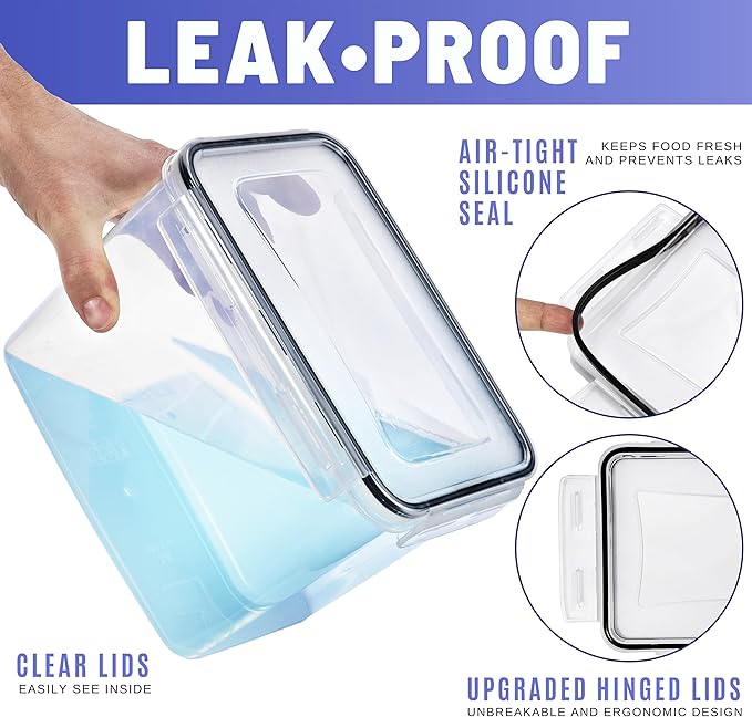 Sorbus Food Storage Containers - Pack of 4 - Air Tight, Four-Way Snap Lids Keeps Food Fresh - Store Cereal, Pasta, Flour, Nuts, Candy - Durable Plastic Kitchen Pantry Bins