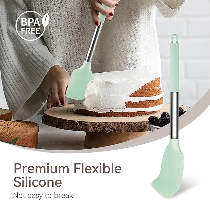 Silicone Cooking Utensils Set, 28 Pcs Kitchen Utensils Set for cooking, 446°F Heat Resistant Spatula Set, Food Grade Silicone and Stainless Steel Handle Kitchen Gadgets for Nonstick Cookware BPA Free