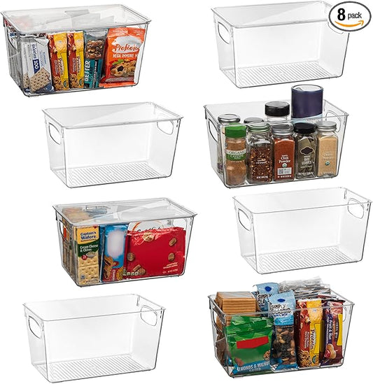 ClearSpace Plastic Pantry Organization and Storage Bins with Lids – Perfect Kitchen Organization or Kitchen Storage – Fridge Organizer, Refrigerator Organizer Bins, Cabinet Organizers
