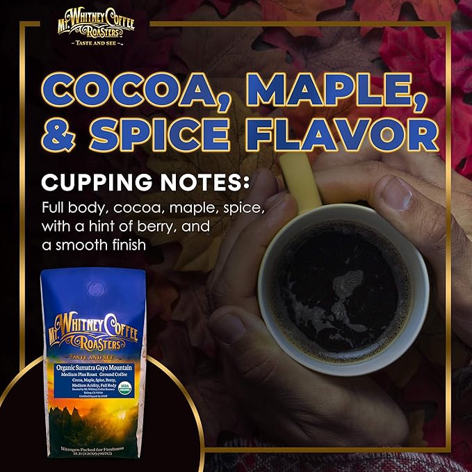 Mt. Whitney Organic Gayo Mountain Sumatra, Medium Dark Roast Coffee (Ground, 2 Lb)