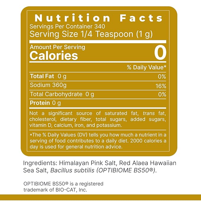 Premier Research Labs Microbiome Salt - Pink Himalayan Mineral Sea Salt with Alaea Hawaiian Red, Fine Grain, Gourmet, Pure Minerals for Hydration, Added Probiotics for Gut Health - 12 oz (Pack of 1)