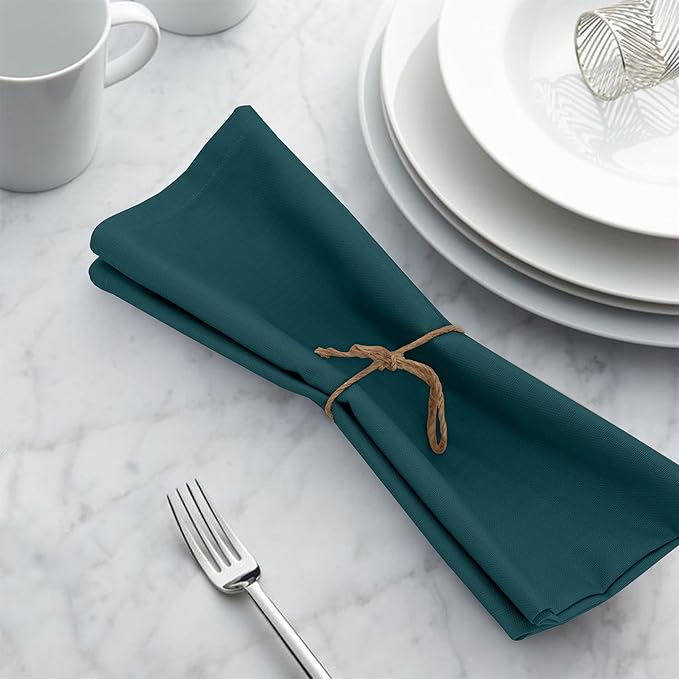 Ruvanti Cloth Napkins Set of 6, 18x18 Inches, 100% Cotton, Washable, Soft & Absorbent, Perfect for Wedding, Christmas, ‎Thanksgiving Dinners - Deep Teal