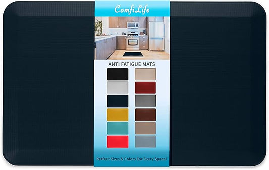 ComfiLife Anti Fatigue Floor Mat – 3/4 Inch Thick Kitchen Mats for Floor, Standing Desk Mat, Kitchen Rug – Comfort at Home, Office – Durable – Stain Resistant – Non-Slip Bottom (20" x 32", Navy)