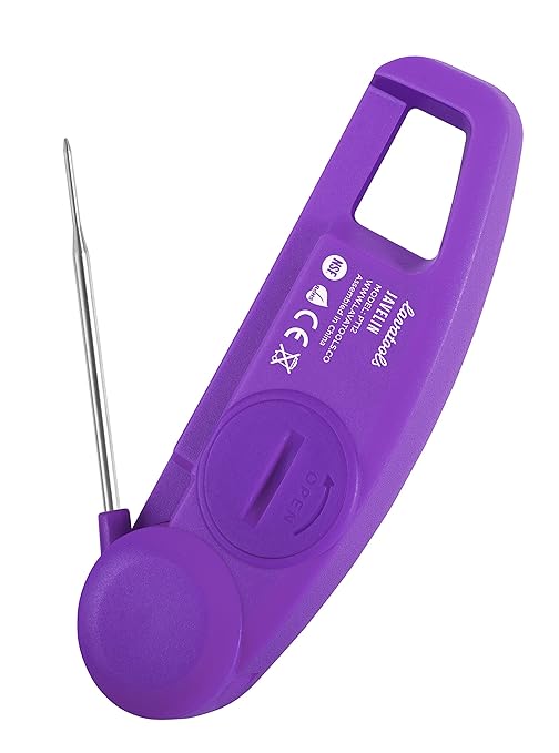 Lavatools Javelin® Ultra-Fast 2-Second Digital Instant Read Meat Thermometer for Grill and Cooking, 2.75" Probe, Compact Foldable Design, Large Display, IP65 Water Resistant, NSF Certified – Ube