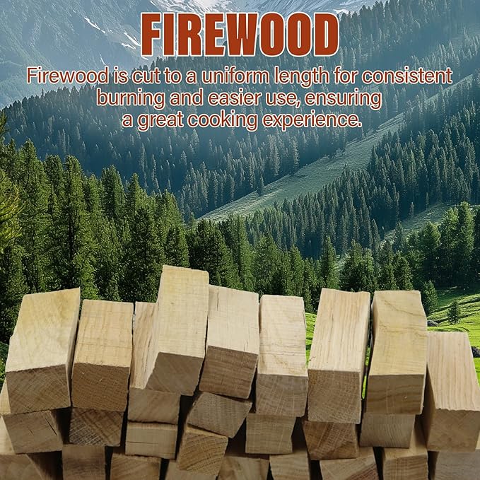 Pizza Oven Wood - Kiln-Dried Oak Wood for Pizza Ovens, 3.5-Inch Barkless Logs, Ideal for Ooni, Gozney, Solo Stove, and Other Wood-Fired Pizza Ovens, Grills, and Smokers - Approx. 10 lbs