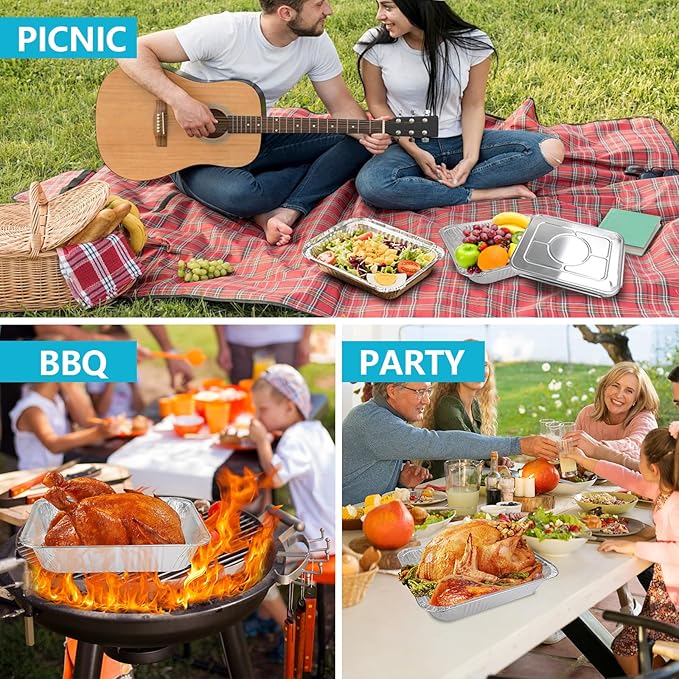 9x13 In Aluminum Pans, 20PCS Extra Deep Disposable Baking Pans for Roasting, Baking, Cooking, Food Prep, Chafing, Steam Table, Oven, Cake, and Party Catering.