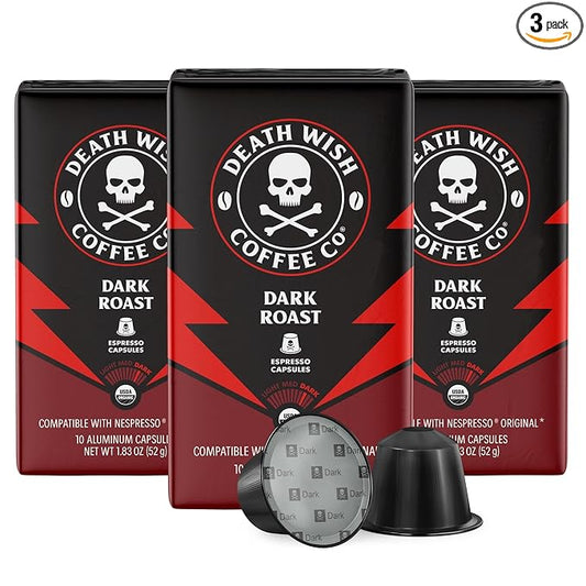 Death Wish Coffee, Capsules Compatible with Nespresso Original Machines, Dark Roast