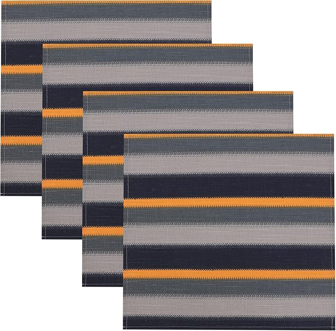 RUVANTI Cloth Napkins Set of 12 Cotton 100%, 18x18 Inches Napkins Cloth Washable, Soft, Absorbent. Cotton Napkins for Parties, Christmas, Thanksgiving, Weddings, Dinner Napkins Cloth - Stripes