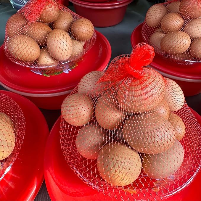 uxcell 100PCS Reusable Mesh Produce Bags, 15.7 Inches Egg Hatching Bags Washable Breathable Fruit Net Stretchable Mesh Netting Storage for Seafood Vegetable Onion Grocery Shopping, Green