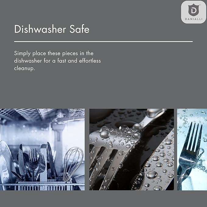 Matte Silverware Set, 18/10 Stainless Steel Satin Flatware, Modern Brushed Finish Cutlery, Dishwasher Safe & Durable, Built to Last (40-Piece, Fidenza Hammered)