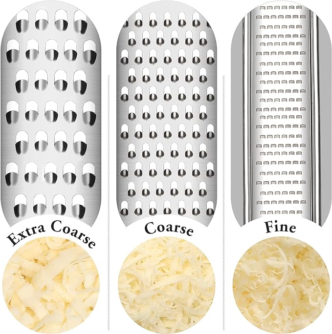 Cambom Lemon Zester Grater Three-piece Suit - Heavy Duty Kitchen Tool for Parmesan Cheese, Ginger, Garlic, Nutmeg, Chocolate, Vegetables，Fruits，Stainless Steel Grater Dishwasher Safe Green