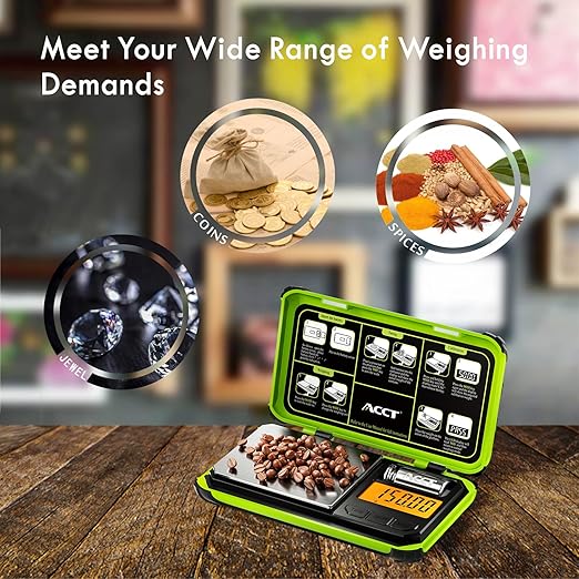 Precision Pocket Scale, 200gx0.01g Jewelry gram Scale, Digital Food Scale with LCD Display, one-Click Conversion 6 Units, Mini Scale for Weed/Kitchen/Powder/herb/Coins(Battery Included)