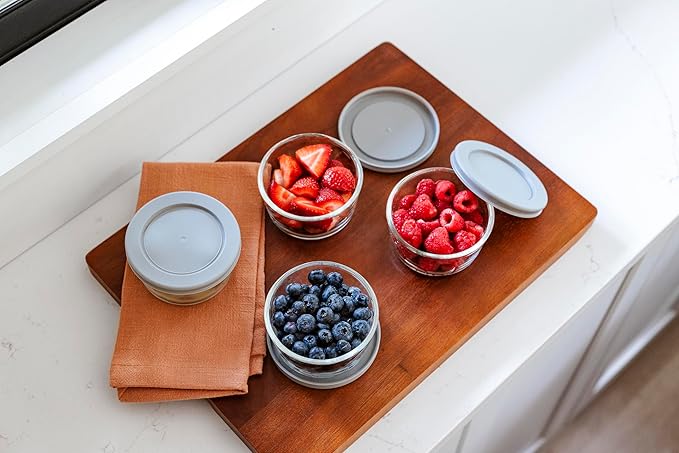 16-Piece Glass Food Storage Containers Set (8 Containers + 8 BPA-Free Lids) | 7-Ounce, Leakproof | Microwave, Freezer, Oven & Dishwasher Safe | Ideal for Meal Prep & Pantry Organization