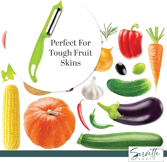 Vegetable Peeler and Grater Set, Multi-Purpose Kitchen Tools, White (Green)