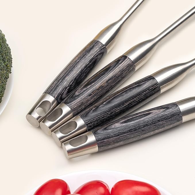 FJNATINH Silicone Wok Spatula,Ladle,Skimmer Tool Set - Stainless Steel Wok Tools, Wok Utensil,Non Stick Heat-Resistant Cooking Utensils BPA Free Kitchen Utensils Cookware (Black Stainless Steel-3PCS)