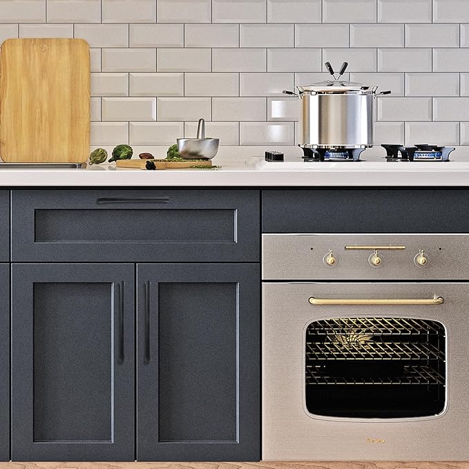 10 Pack 10 Inch Kitchen Cabinet Handles Matte Black Cabinet Pulls Zinc Alloy Drawer Pulls Solid Kitchen Hardware